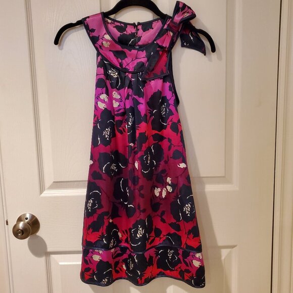 Vintage Limited Too Floral Print Sleeveless Dress Blue Pink 14 - Picture 1 of 3
